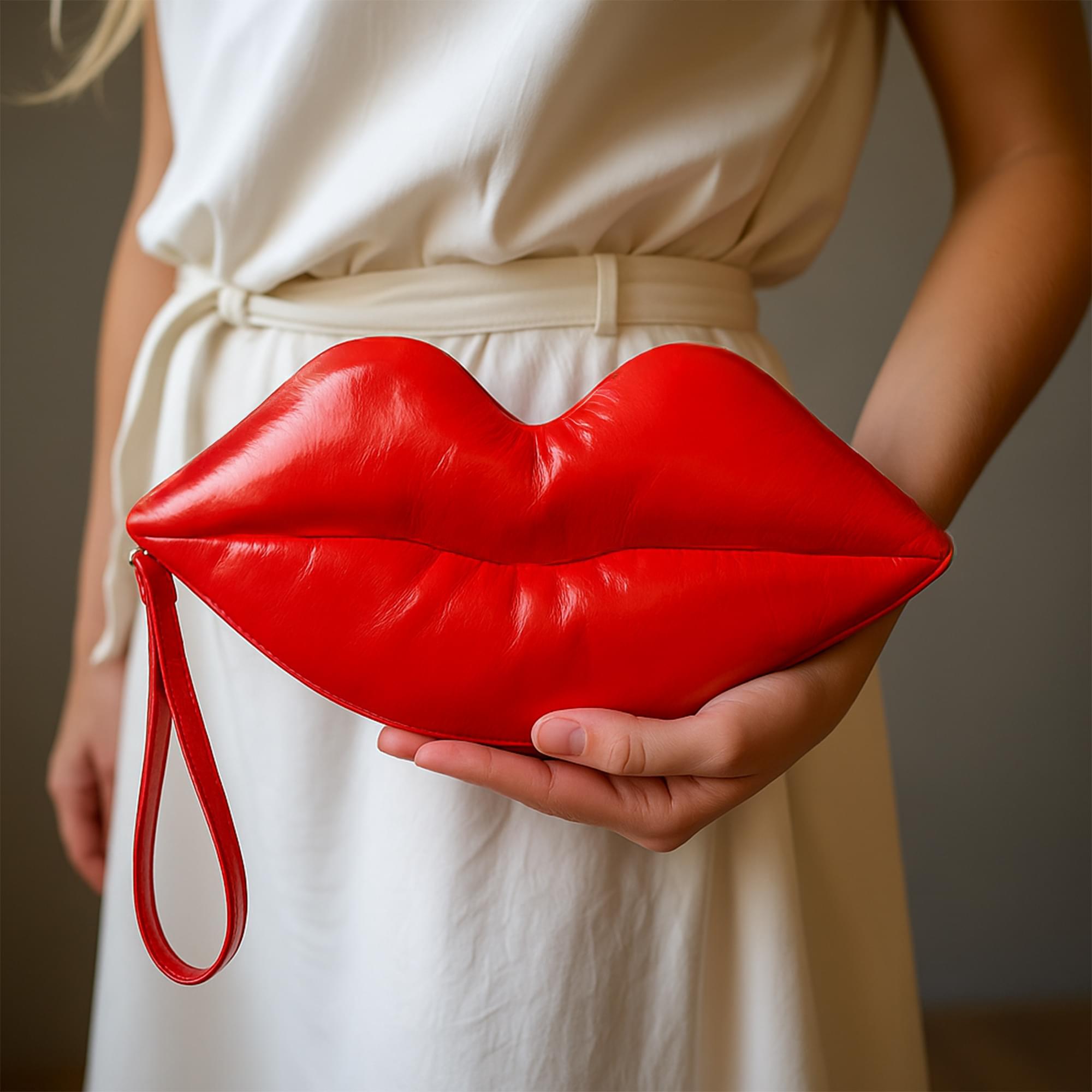 Red Lips Adult Costume Handbag
