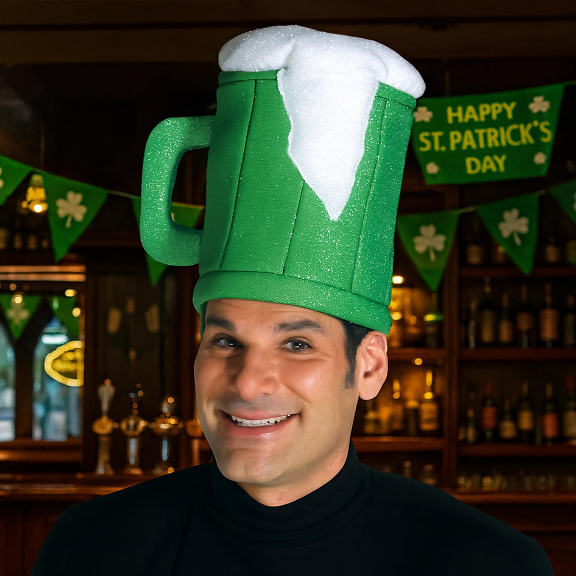 Green Beer Mug Adult Costume Hat