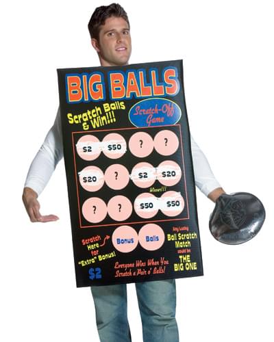 Big Balls Scratch-Off Ticket Adult Costume