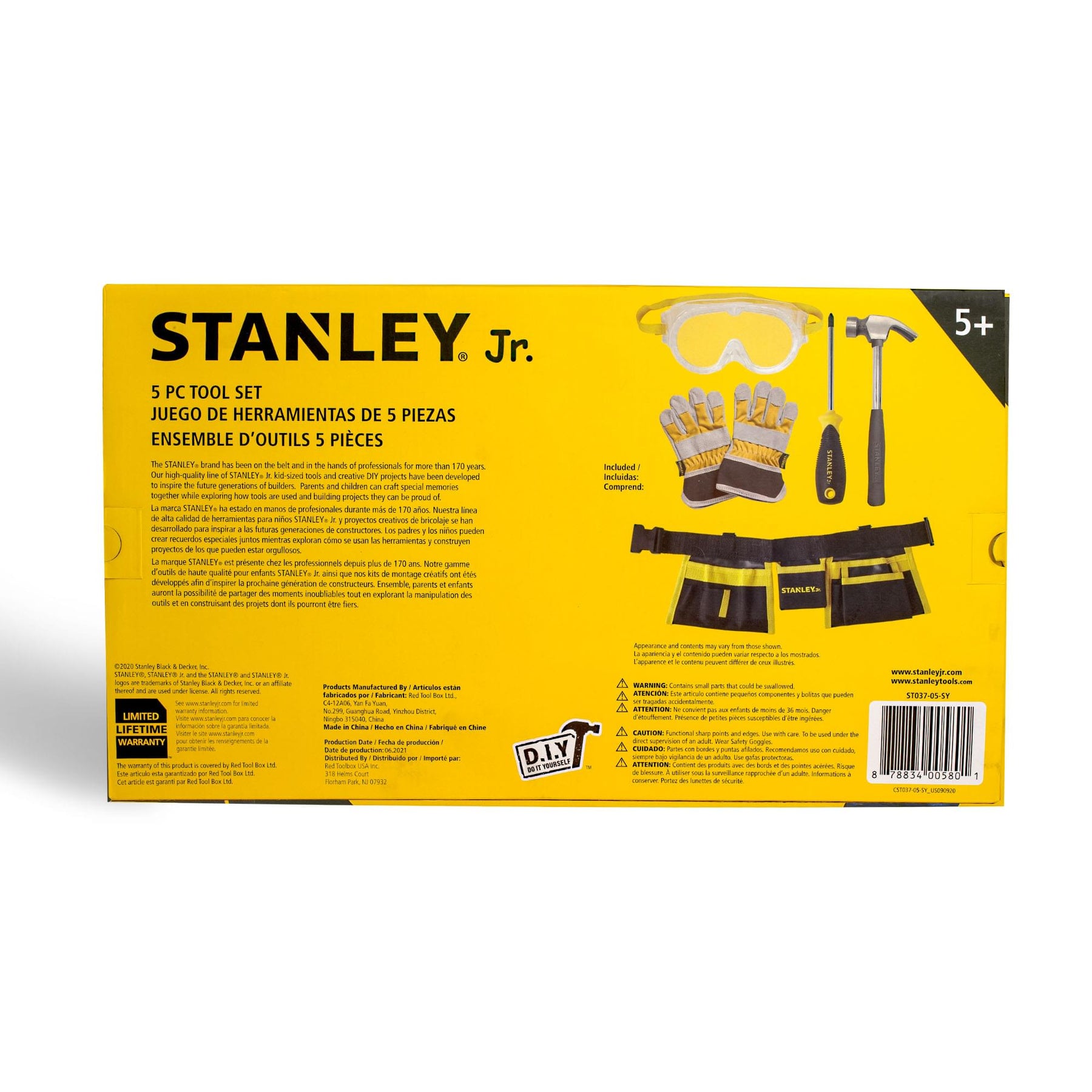 Stanley Jr. 5 Piece Tool Set | Real Tools for Kids