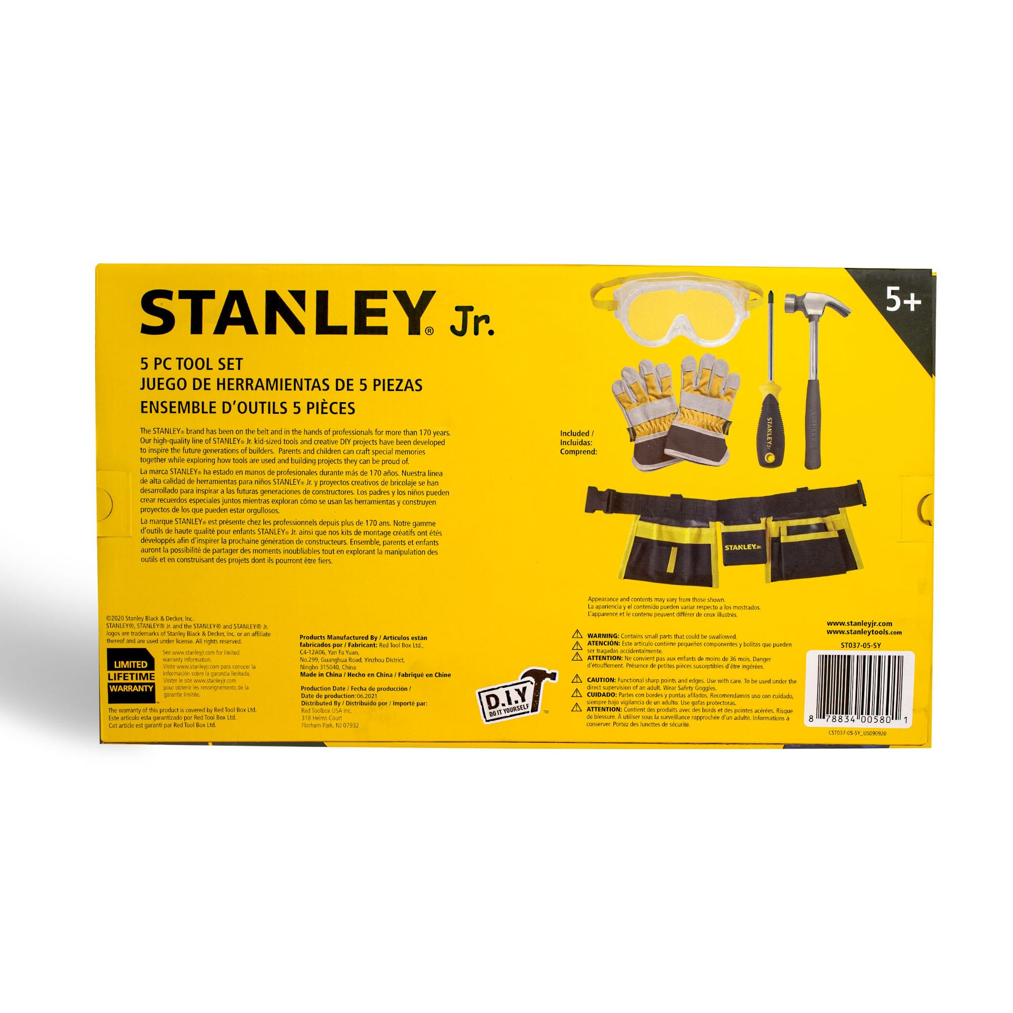 Stanley Jr. 5 Piece Tool Set | Real Tools for Kids