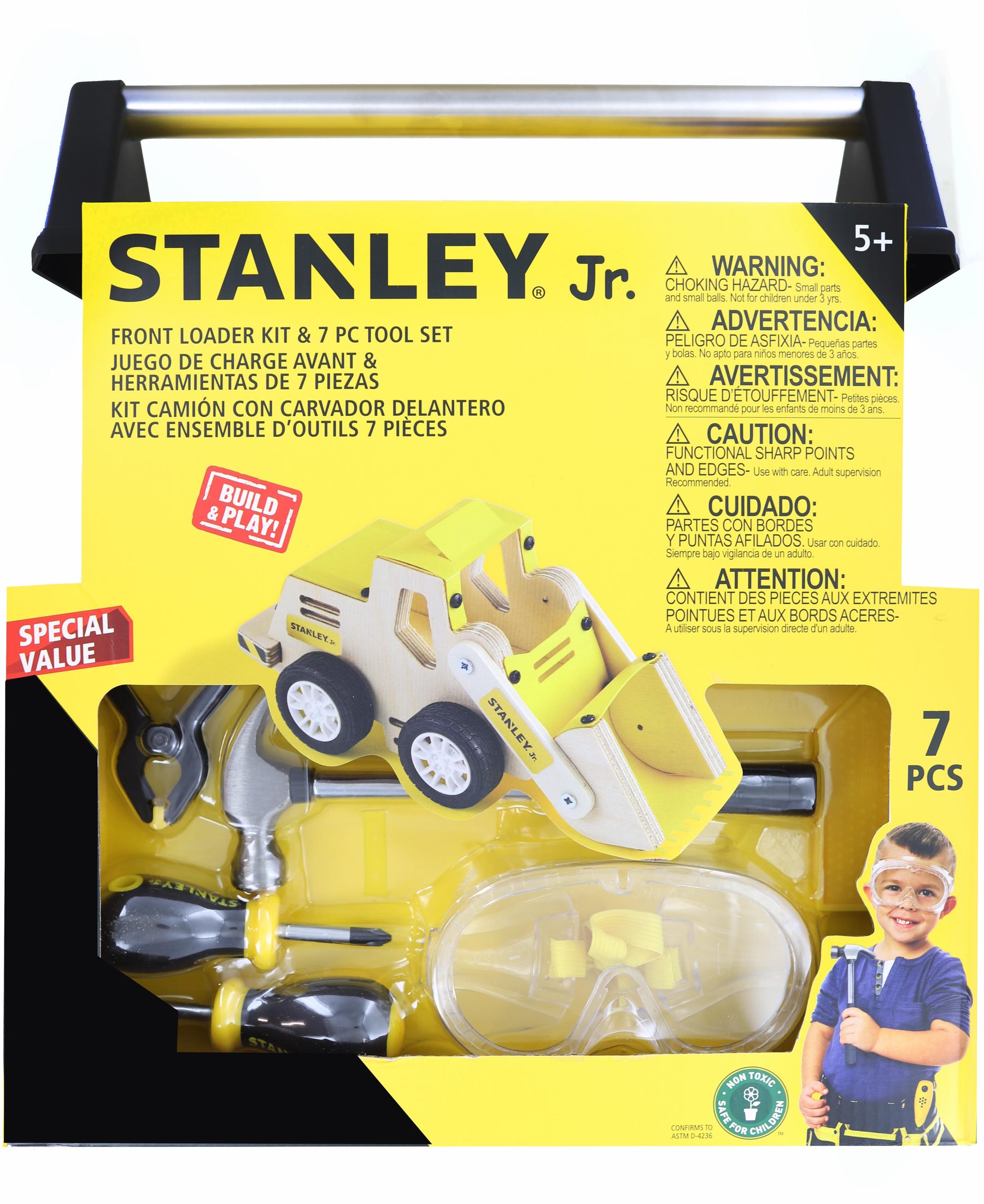 Stanley Jr. 7 Piece Tool Set, Real Tools for Kids
