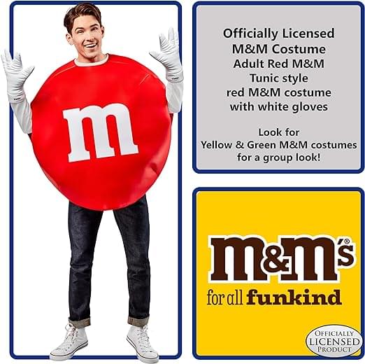 M & M Red Adult Costume | One Size