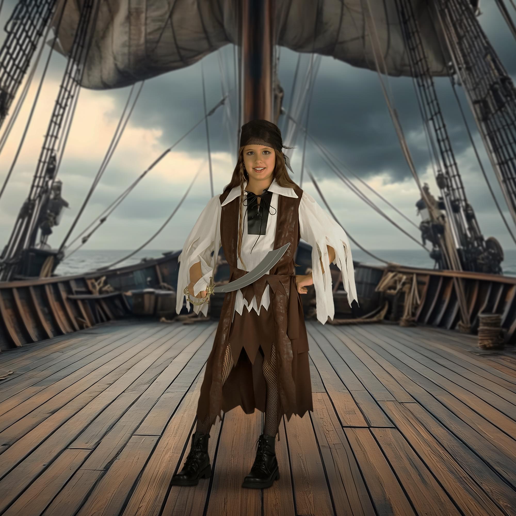 Caribbean Pirate Queen Child Costume