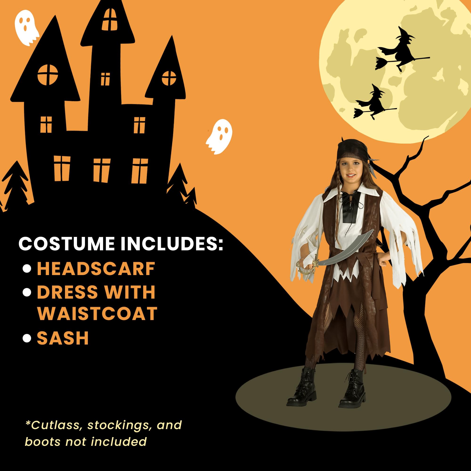 Caribbean Pirate Queen Child Costume
