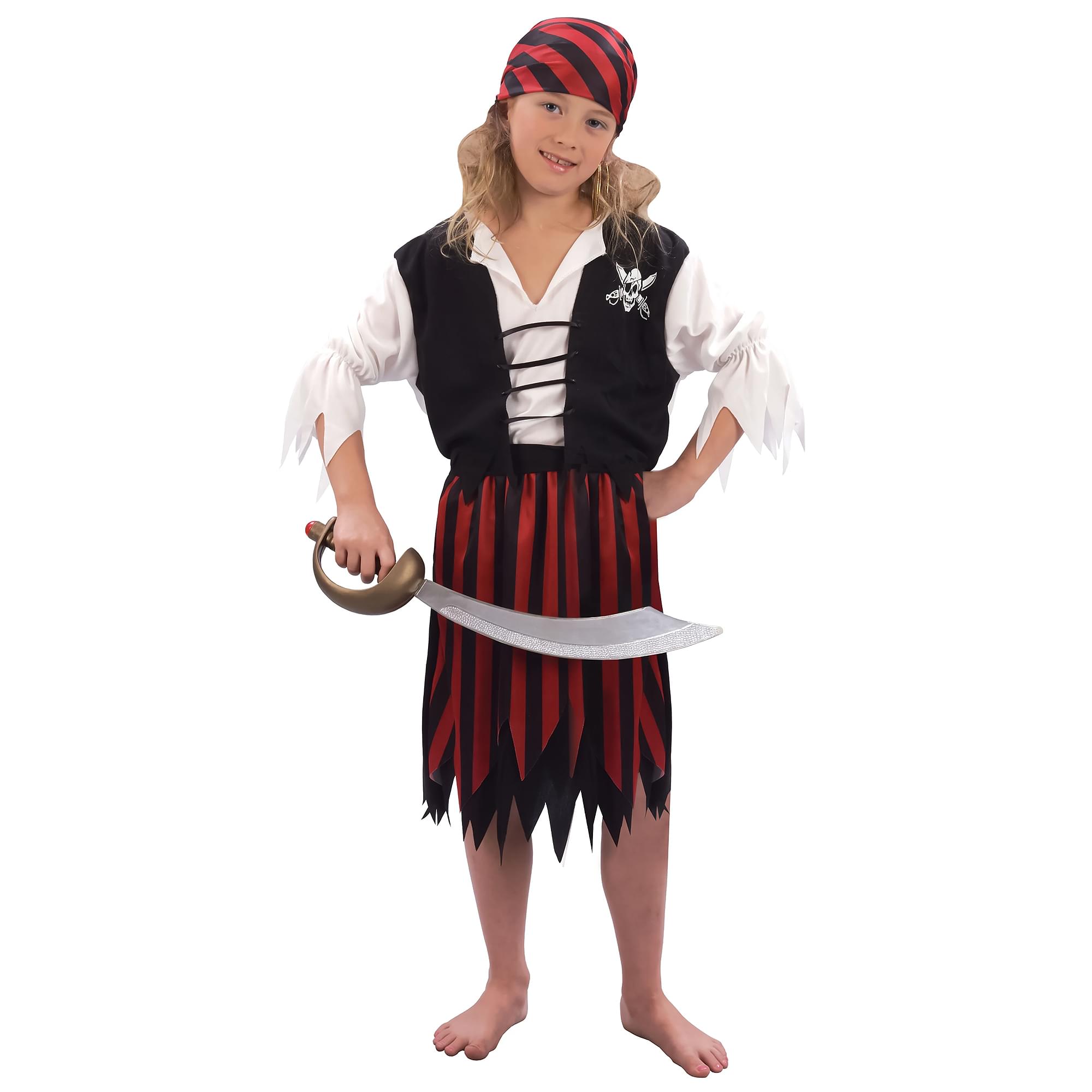 Striped Pirate Girl Child Costume