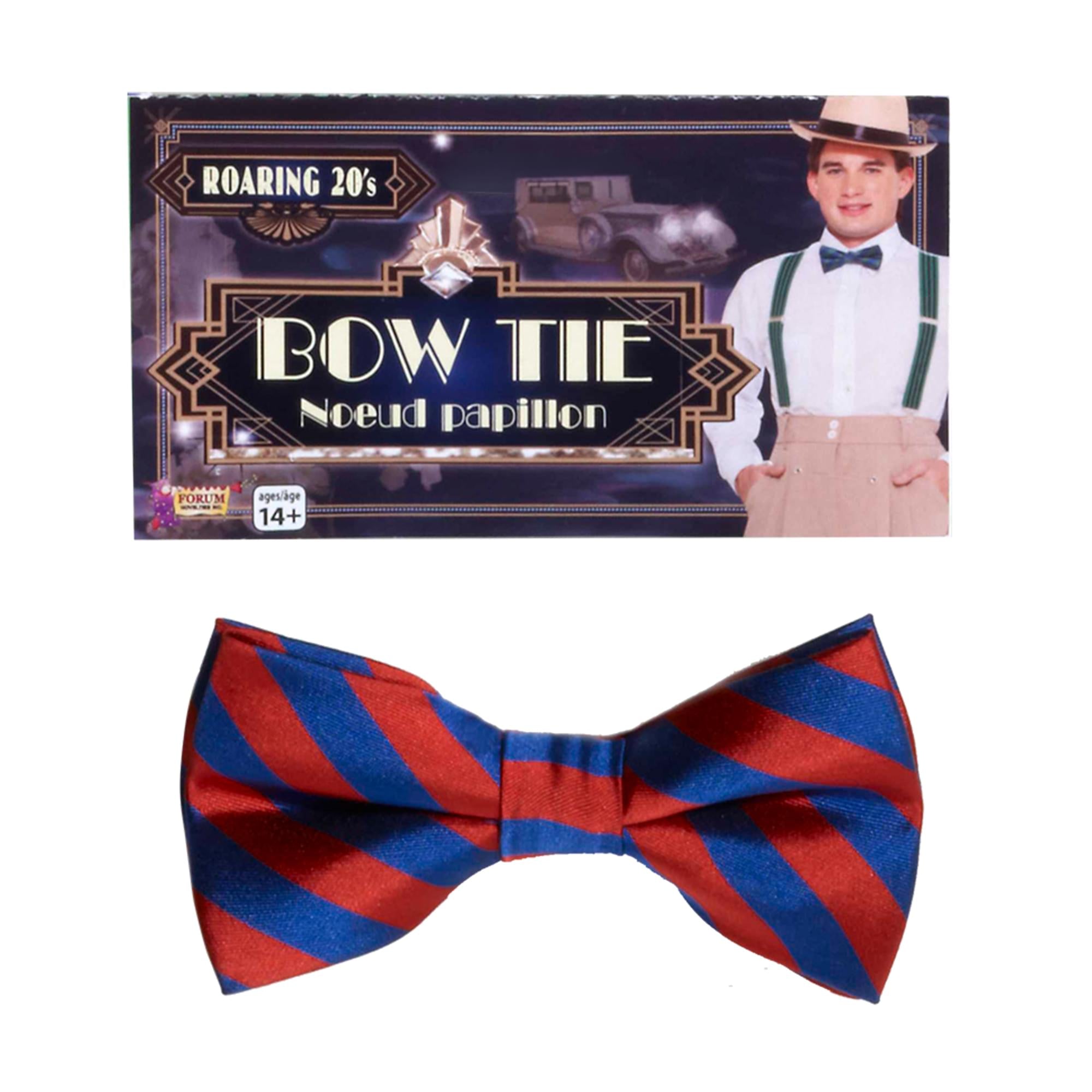 Blue and Red Striped Bow Tie Adult Costume Accessory