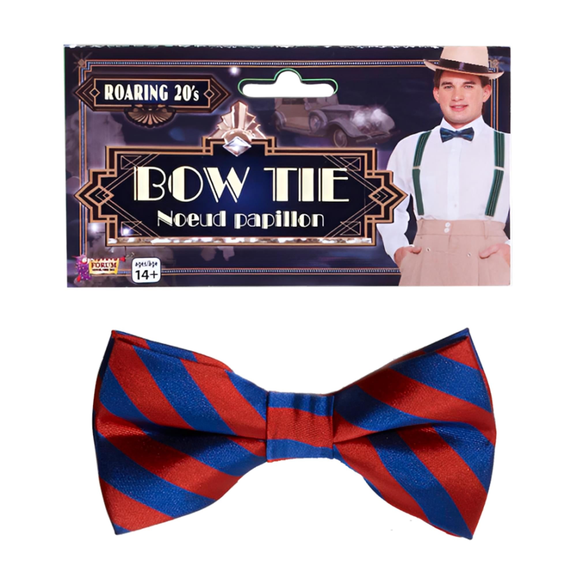 Blue and Red Striped Bow Tie Adult Costume Accessory