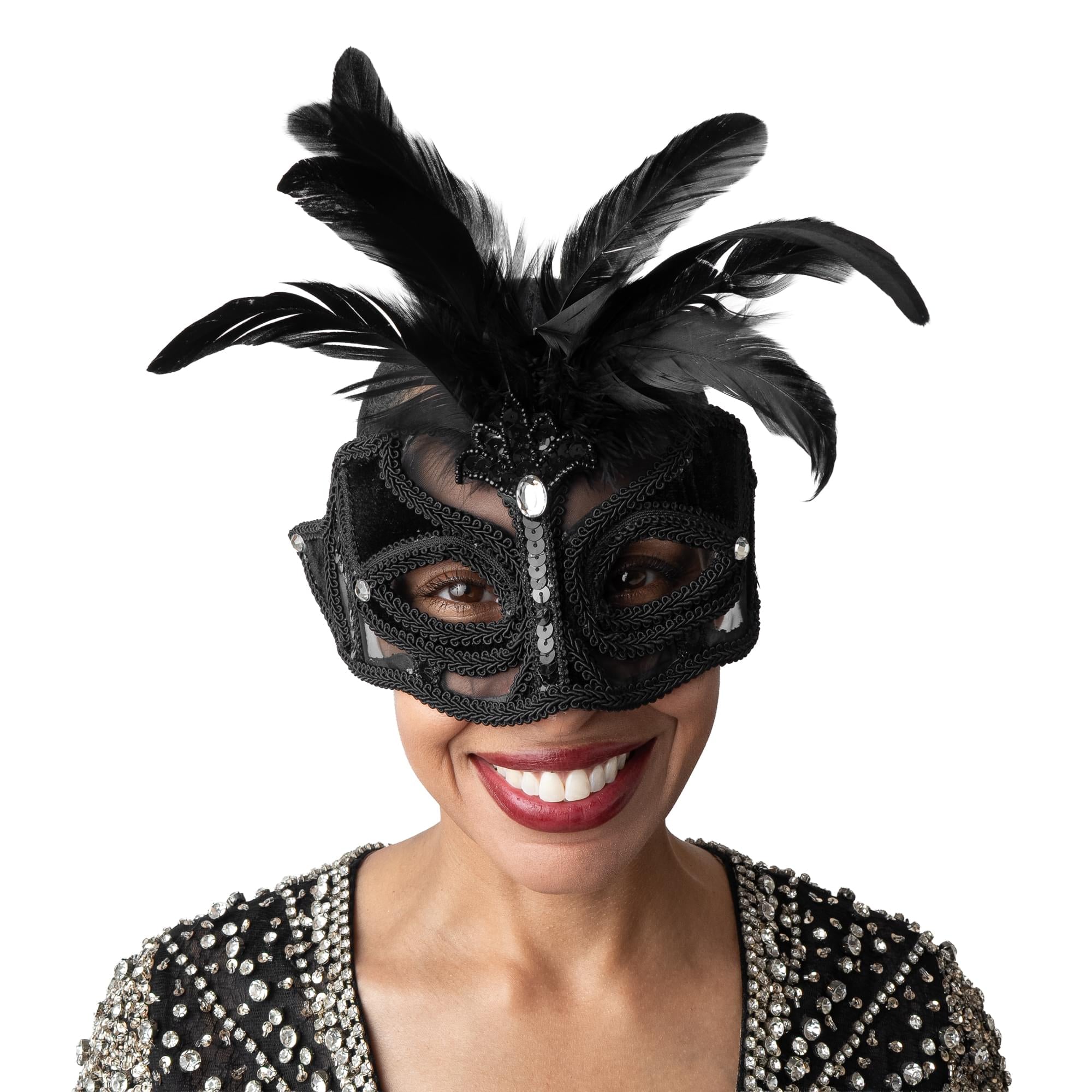 Feathered Mask Costume Accessory