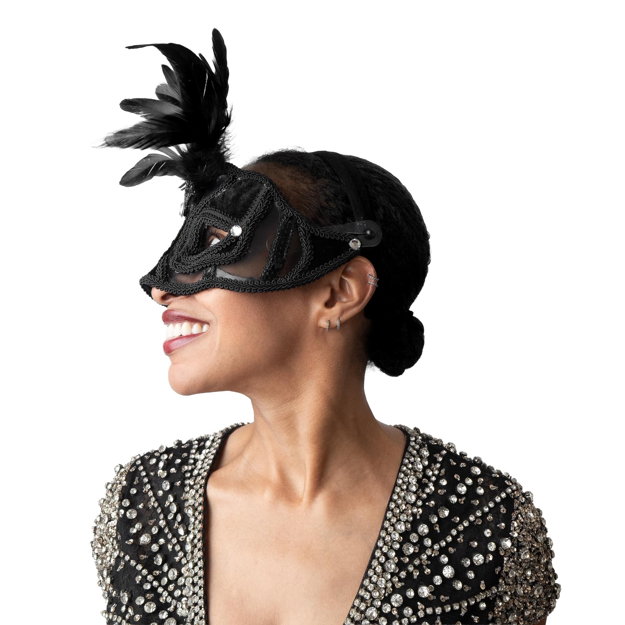 Feathered Mask Costume Accessory