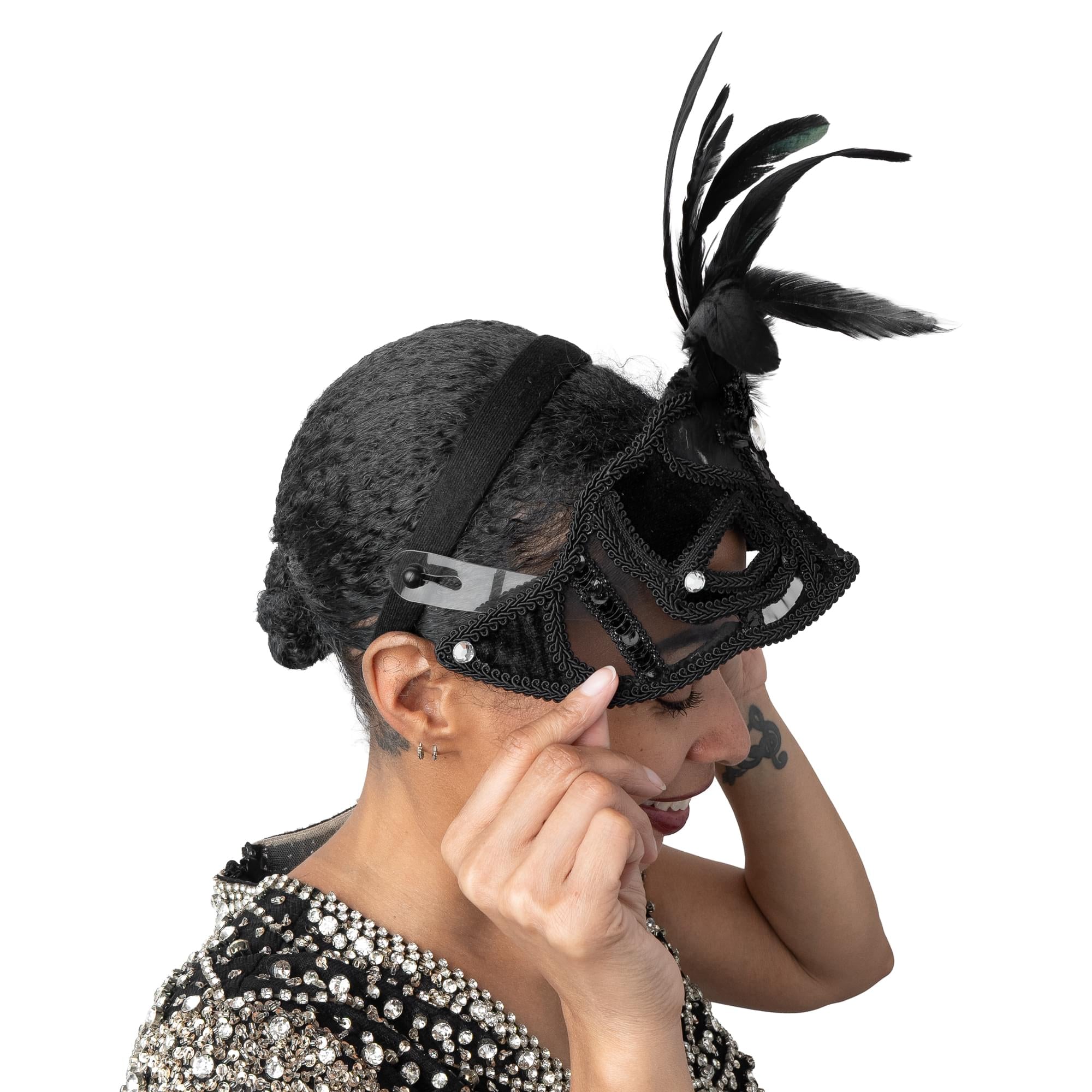 Feathered Mask Costume Accessory