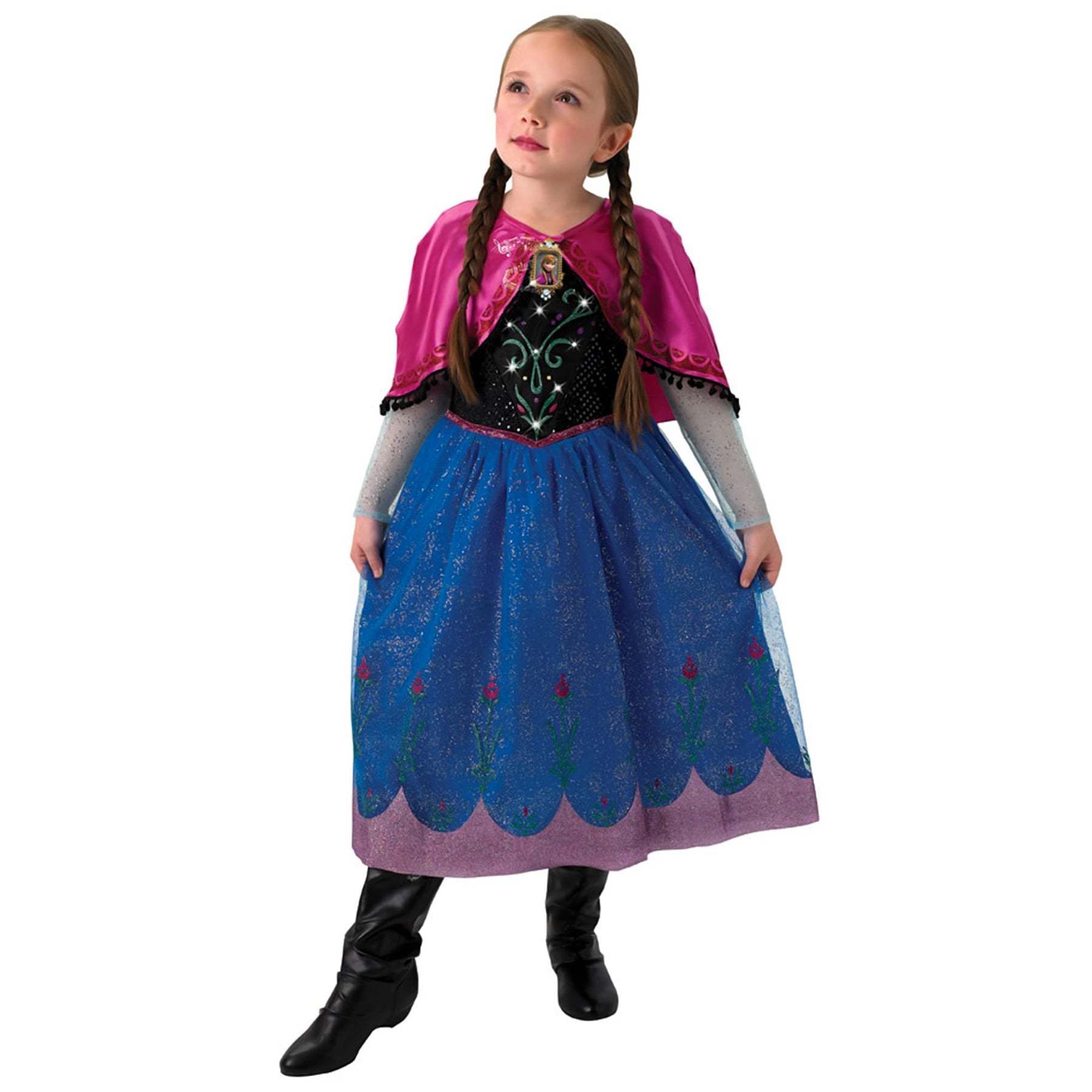 princess anna light up dress Posh Peanut Toddler Girl's Disney Frozen Anna Twirl Dress in Blue, 2 Toddler, Viscose from Bamboo