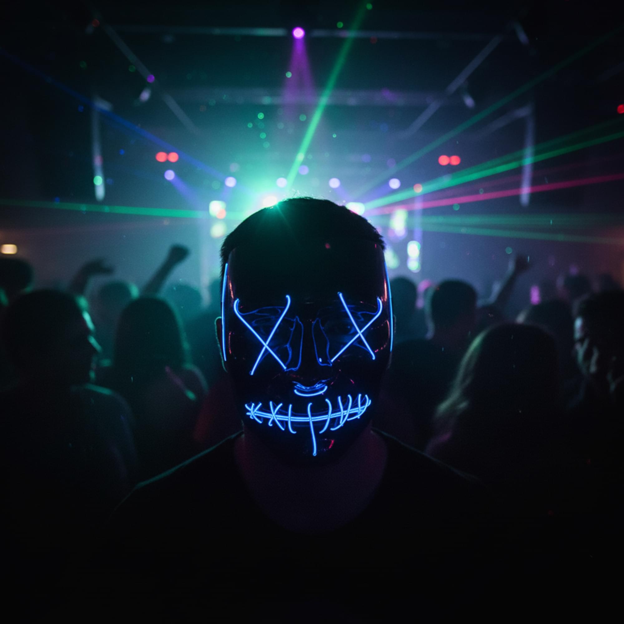 Anarchy Light-Up Adult Plastic Costume Mask