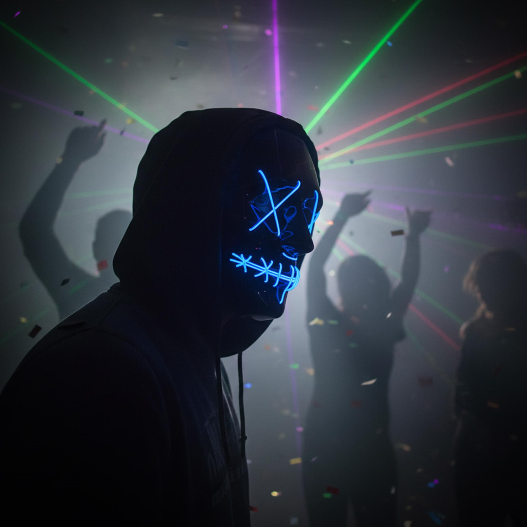 Anarchy Light-Up Adult Plastic Costume Mask