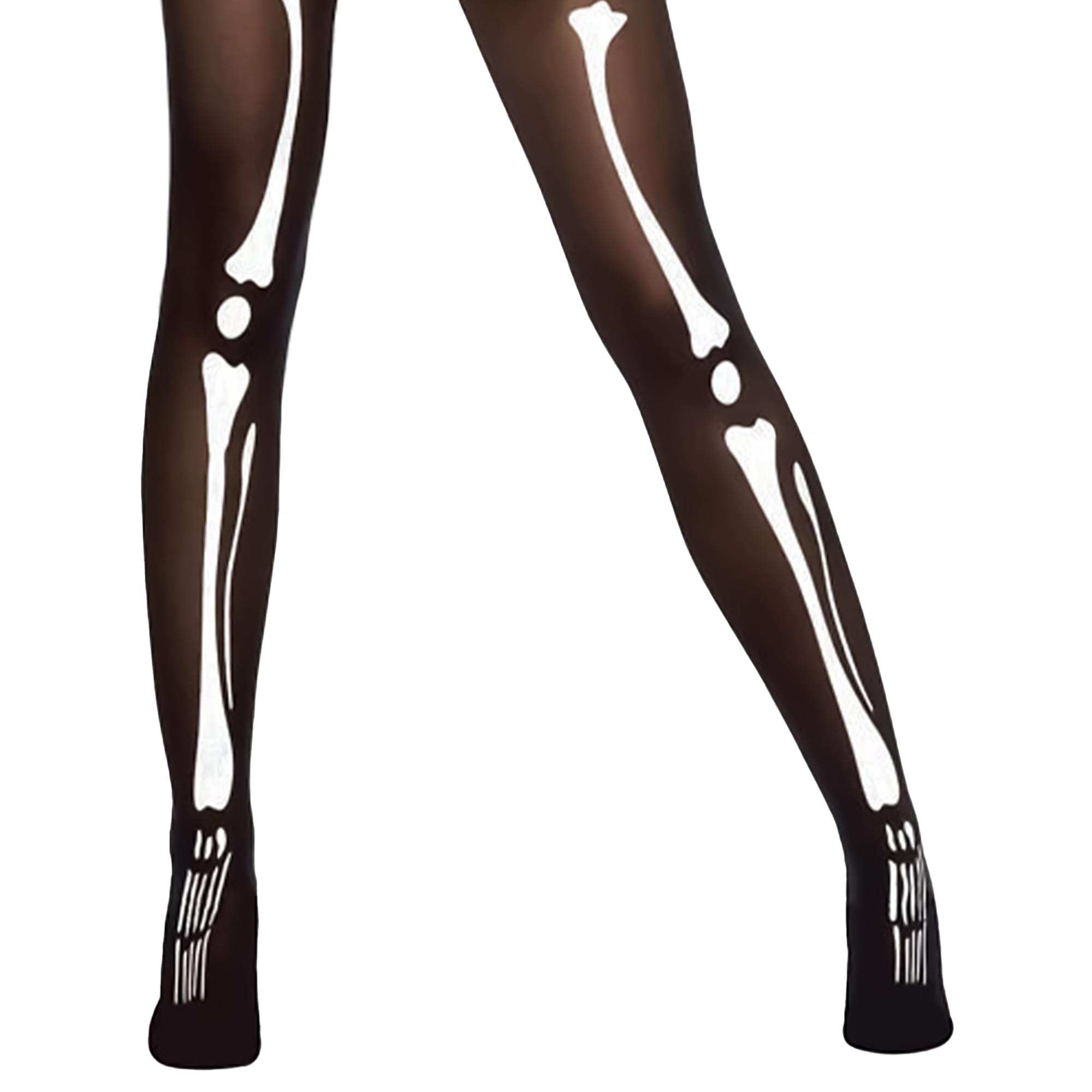 Black and White Skeleton Tights Adult Costume Accessory