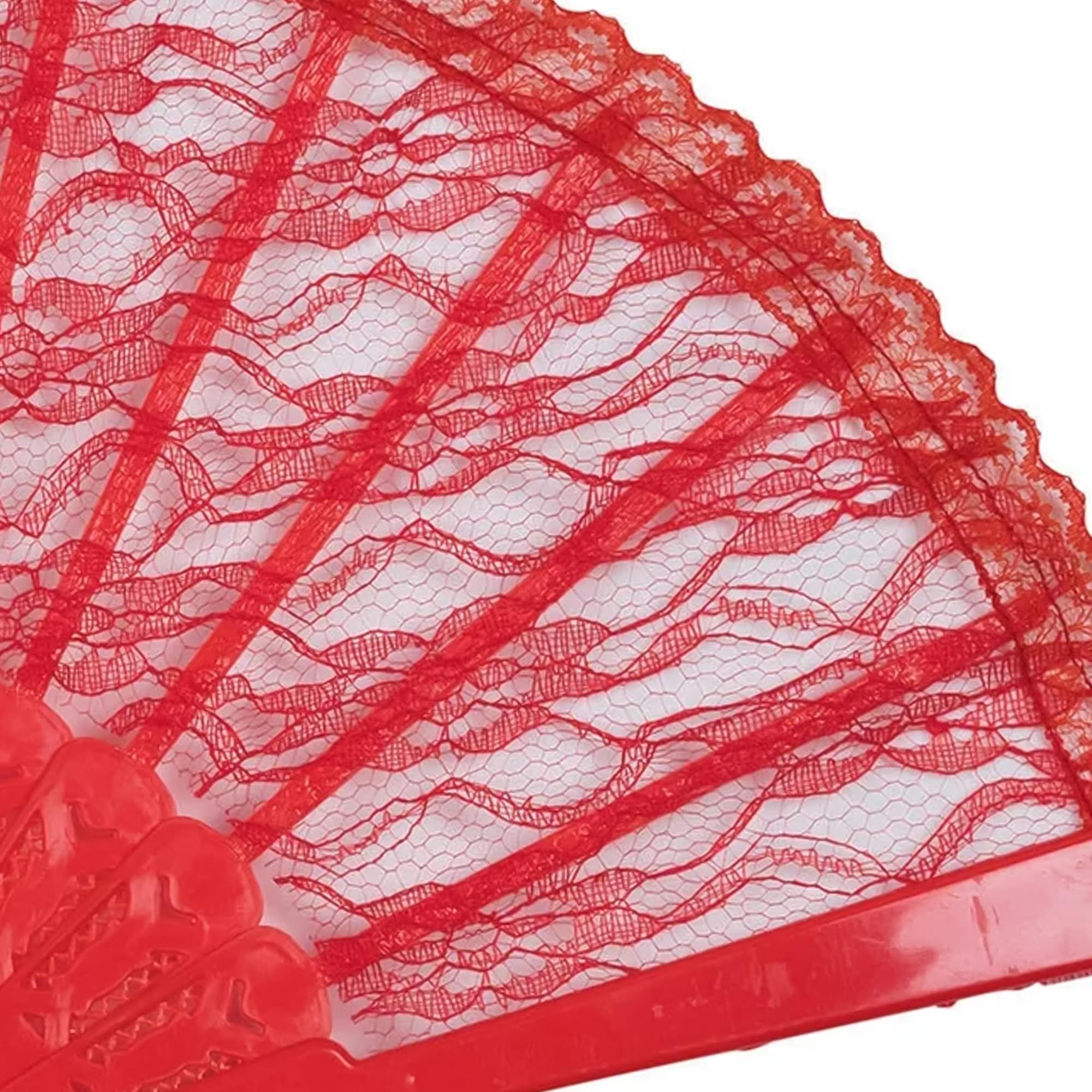 Red Lace Fan Adult Costume Accessory