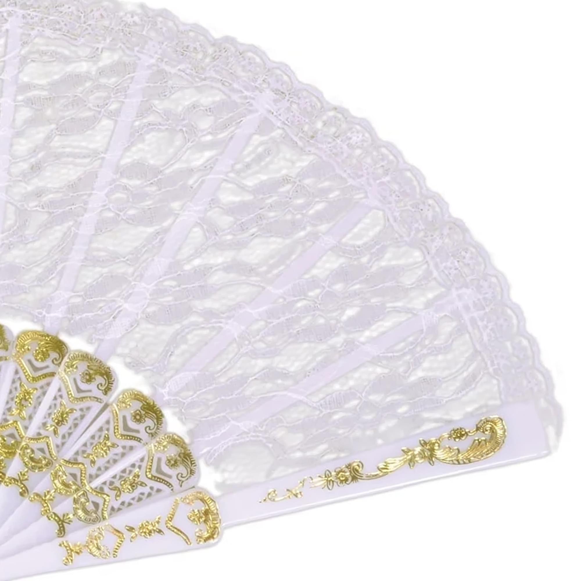 White Lace Fan Adult Costume Accessory