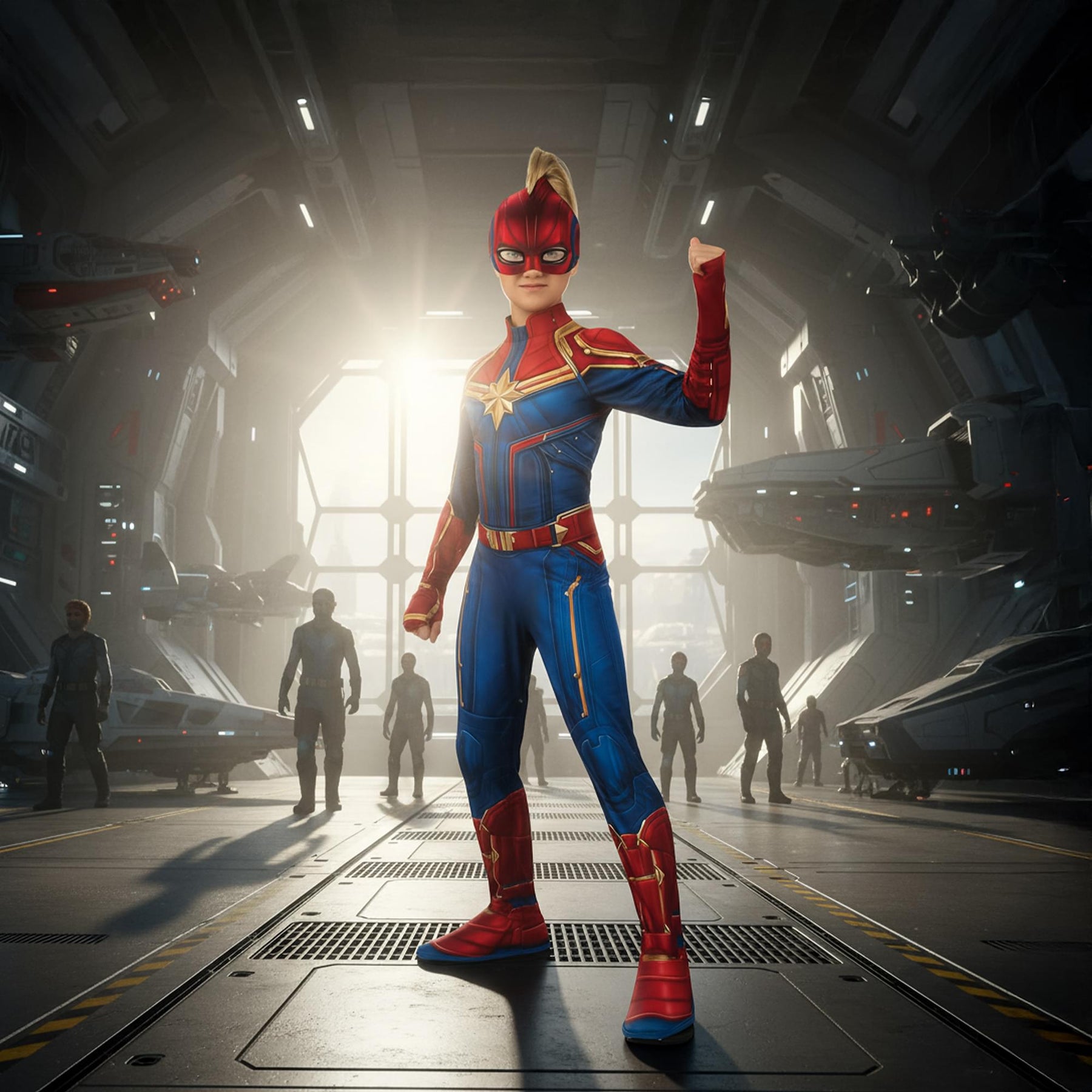 Marvel Captain Marvel Child Costume Hero Suit