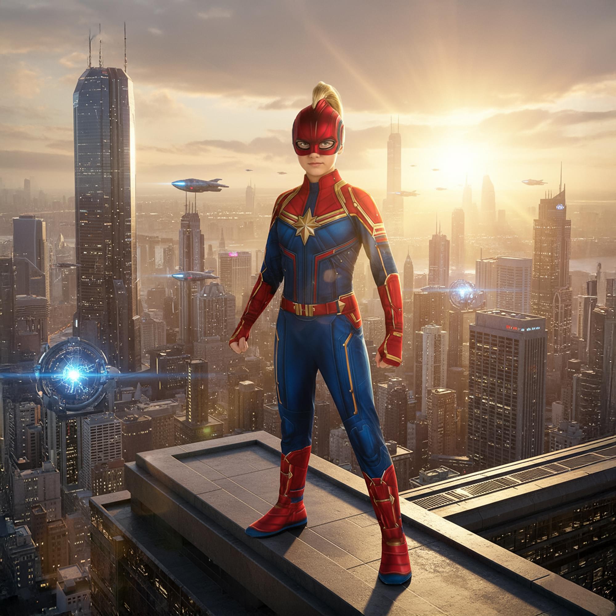 Marvel Captain Marvel Child Costume Hero Suit
