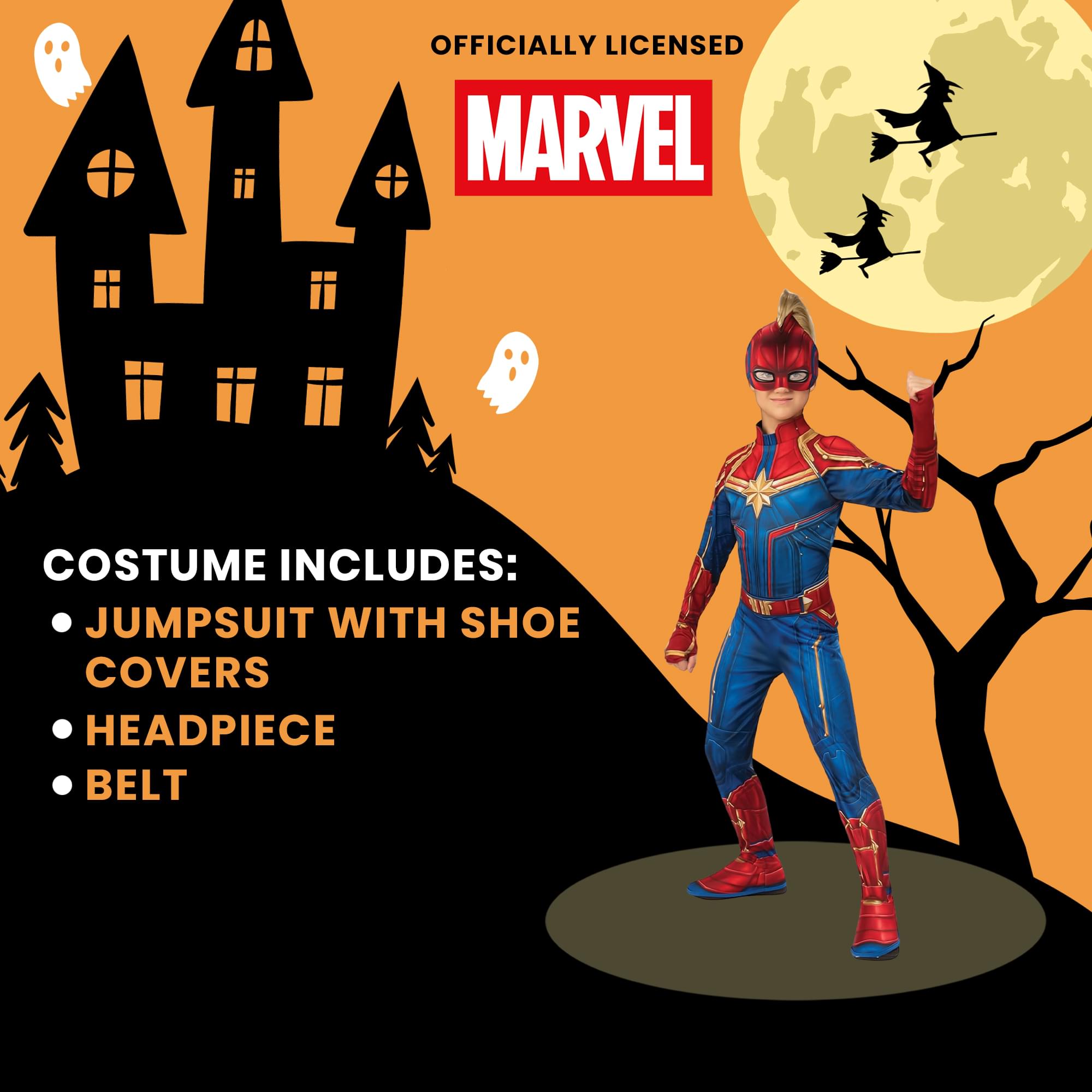 Marvel Captain Marvel Child Costume Hero Suit