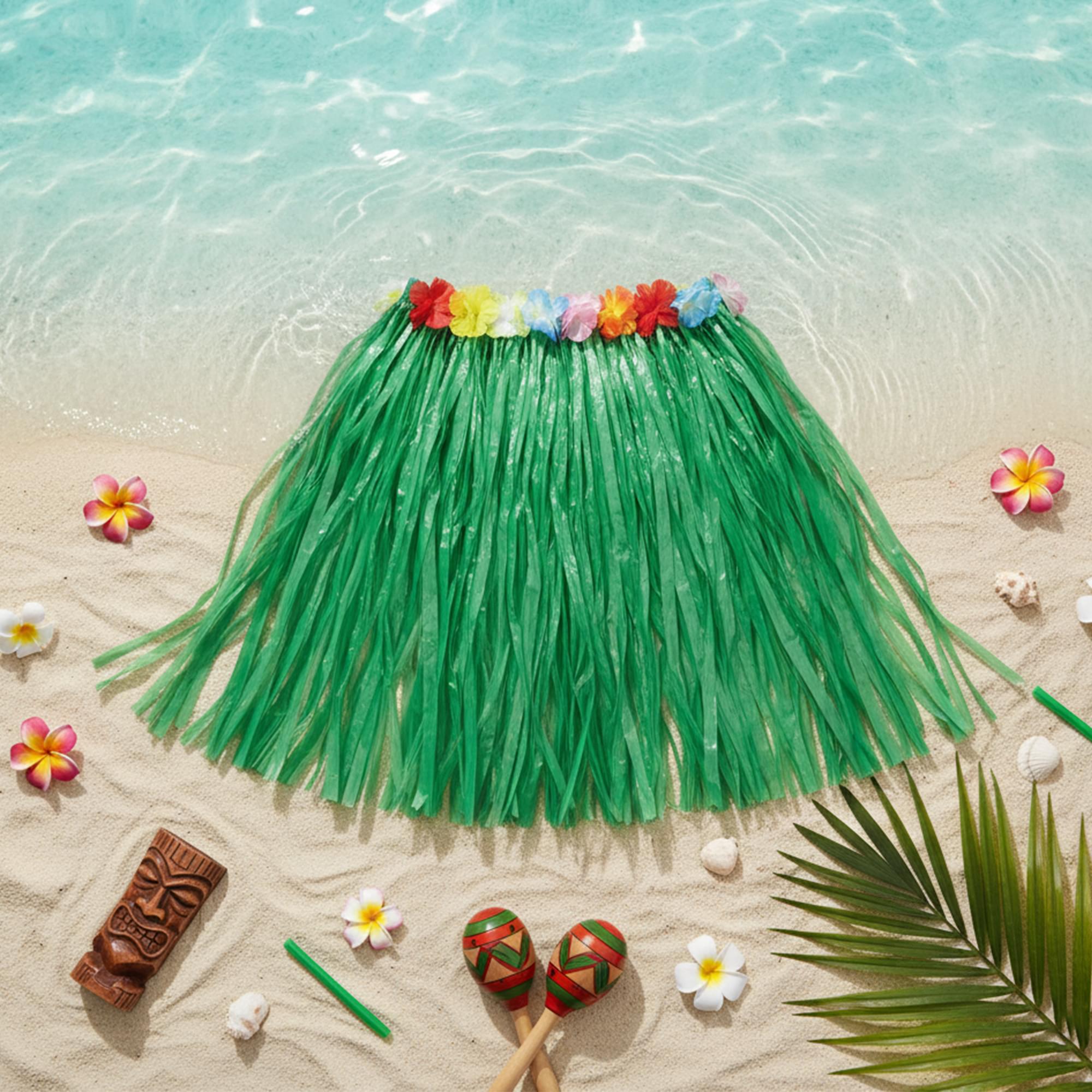 Green Hawaiian Skirt Adult Costume