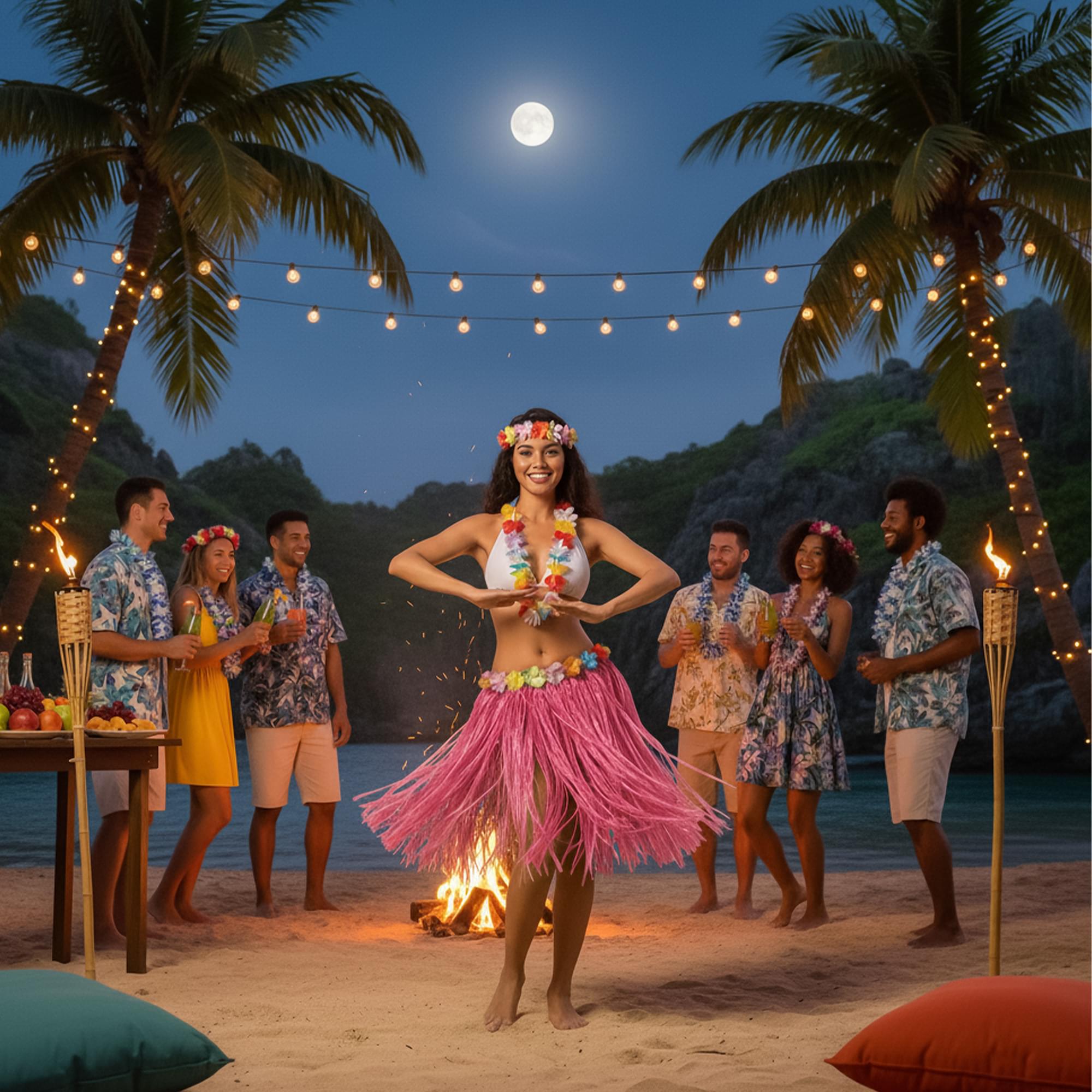 Pink Hawaiian Skirt Costume Accessory