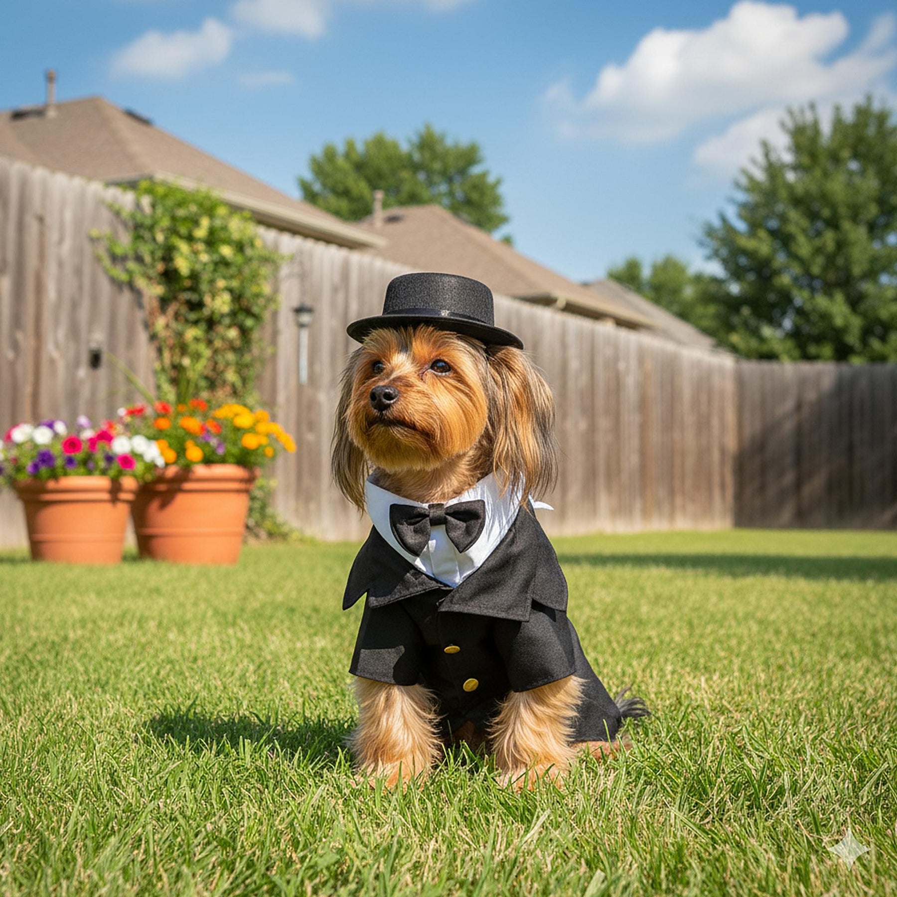 Dapper Dog Back, Chest Adult Costume