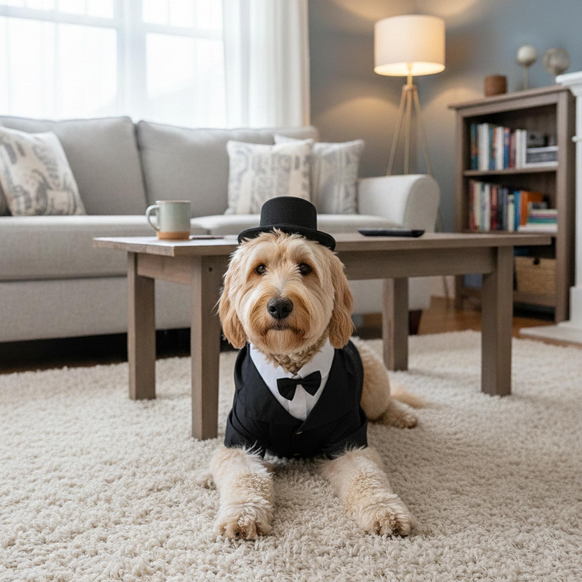 Dapper Dog Back, Chest Adult Costume
