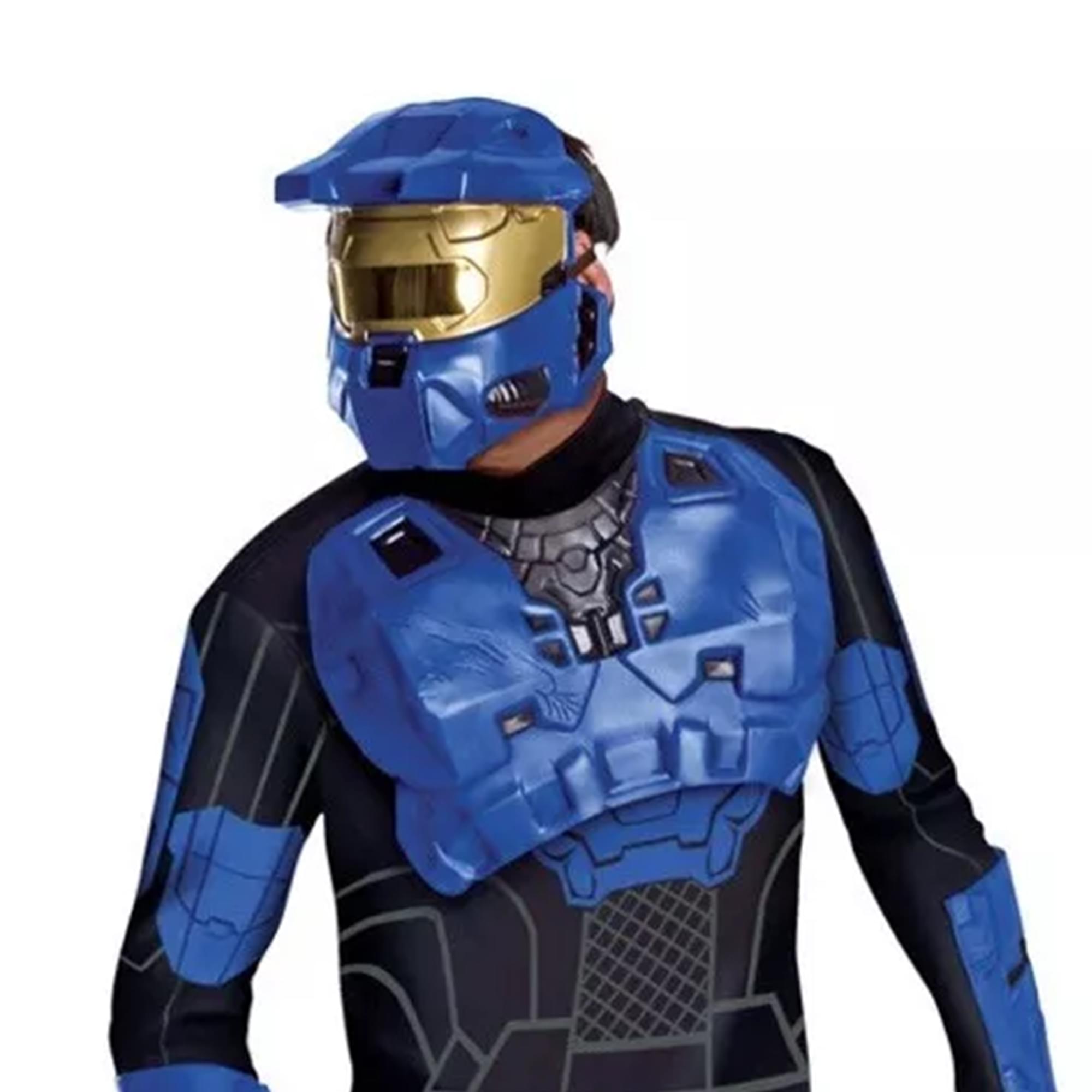 Halo Blue Spartan Costume Half Mask Adult