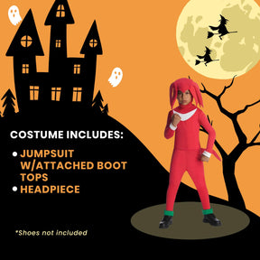 Sonic The Hedgehog Knuckles Jumpsuit & Mask Costume Child