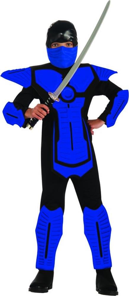 Blue Ninja Molded Armor Jumpsuit Costume Child