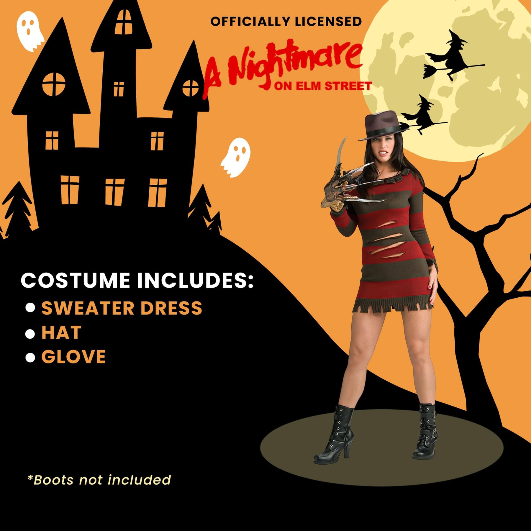 Nightmare On Elmstreet Sexy Female Freddy Adult Costume