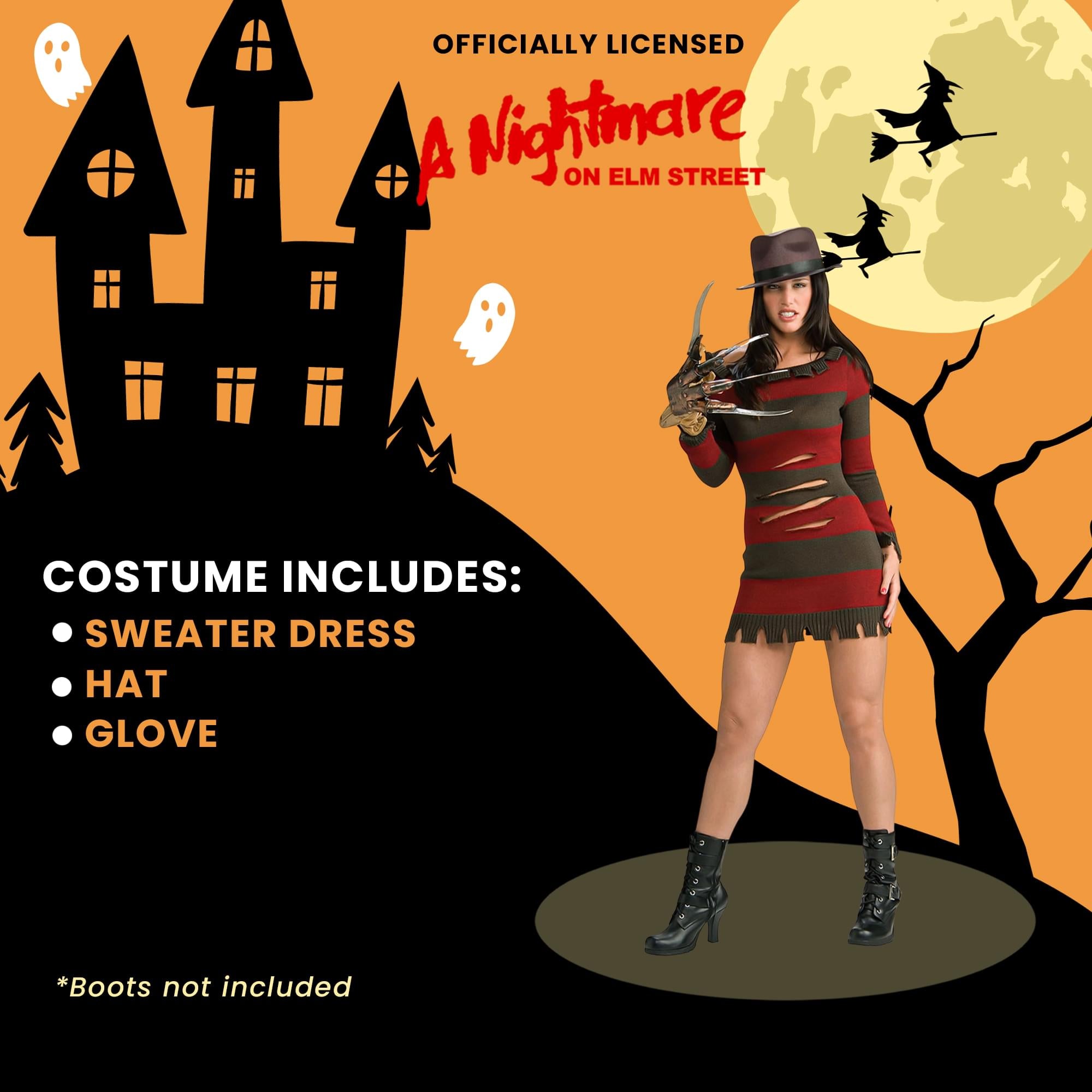 Nightmare On Elmstreet Sexy Female Freddy Adult Costume