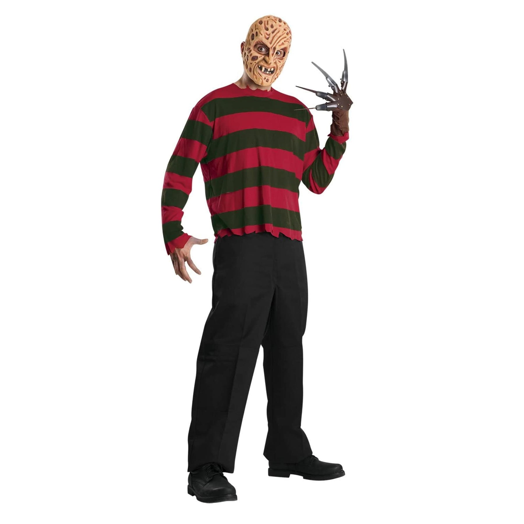 A Nightmare On Elm Street Freddy Adult Costume Shirt With Mask | One Size