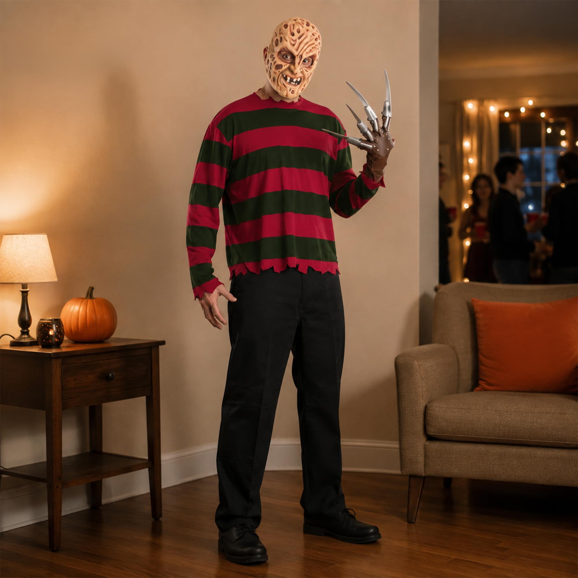 A Nightmare On Elm Street Freddy Adult Costume Shirt With Mask | One Size