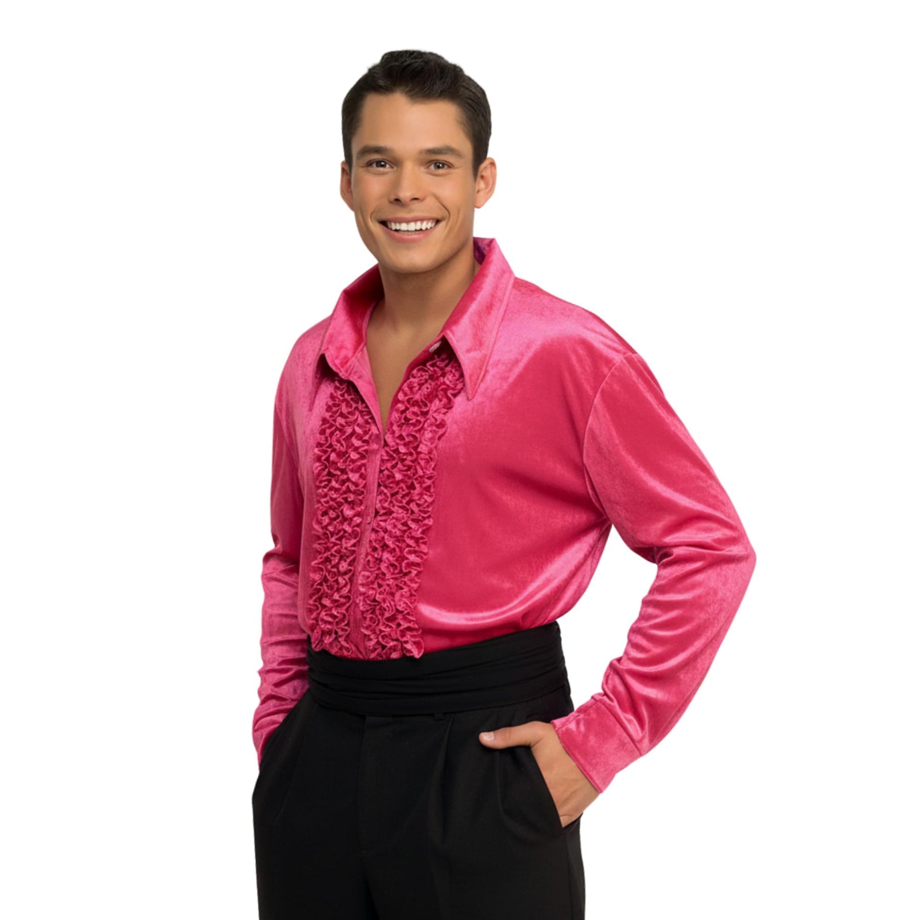 Pink Velour Shirt Chest Costume Accessory