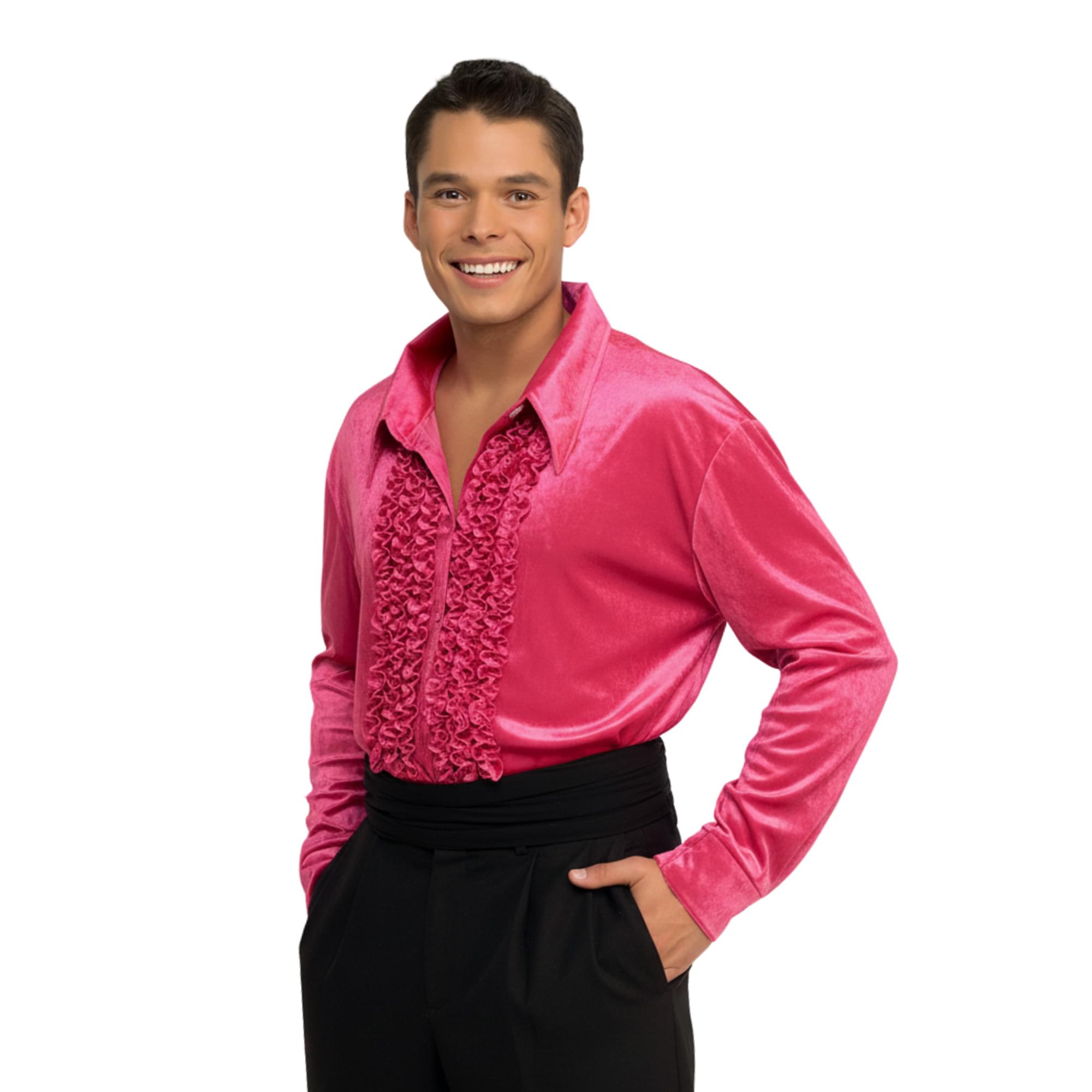 Pink Velour Shirt Chest Costume Accessory