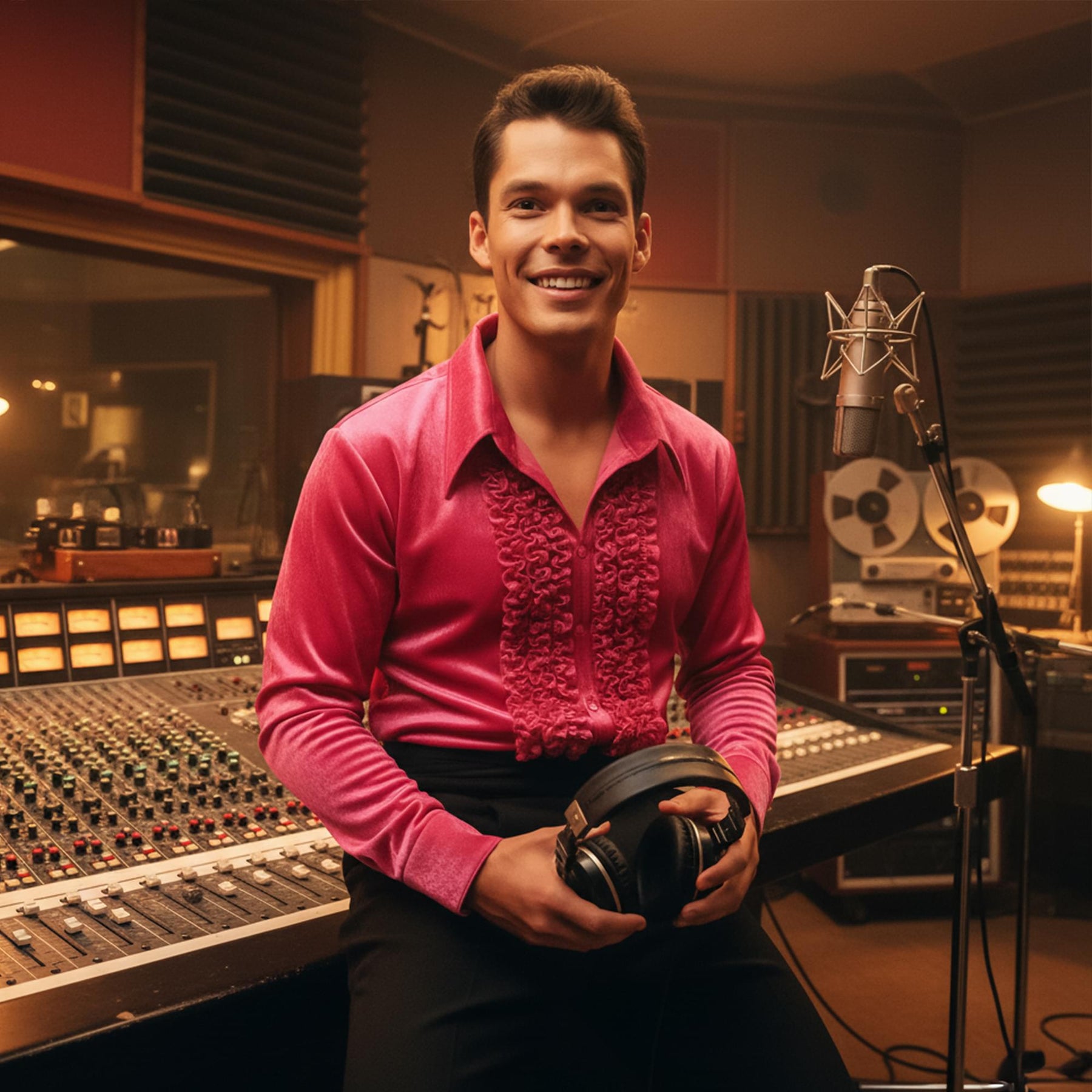 Pink Velour Shirt Chest Costume Accessory