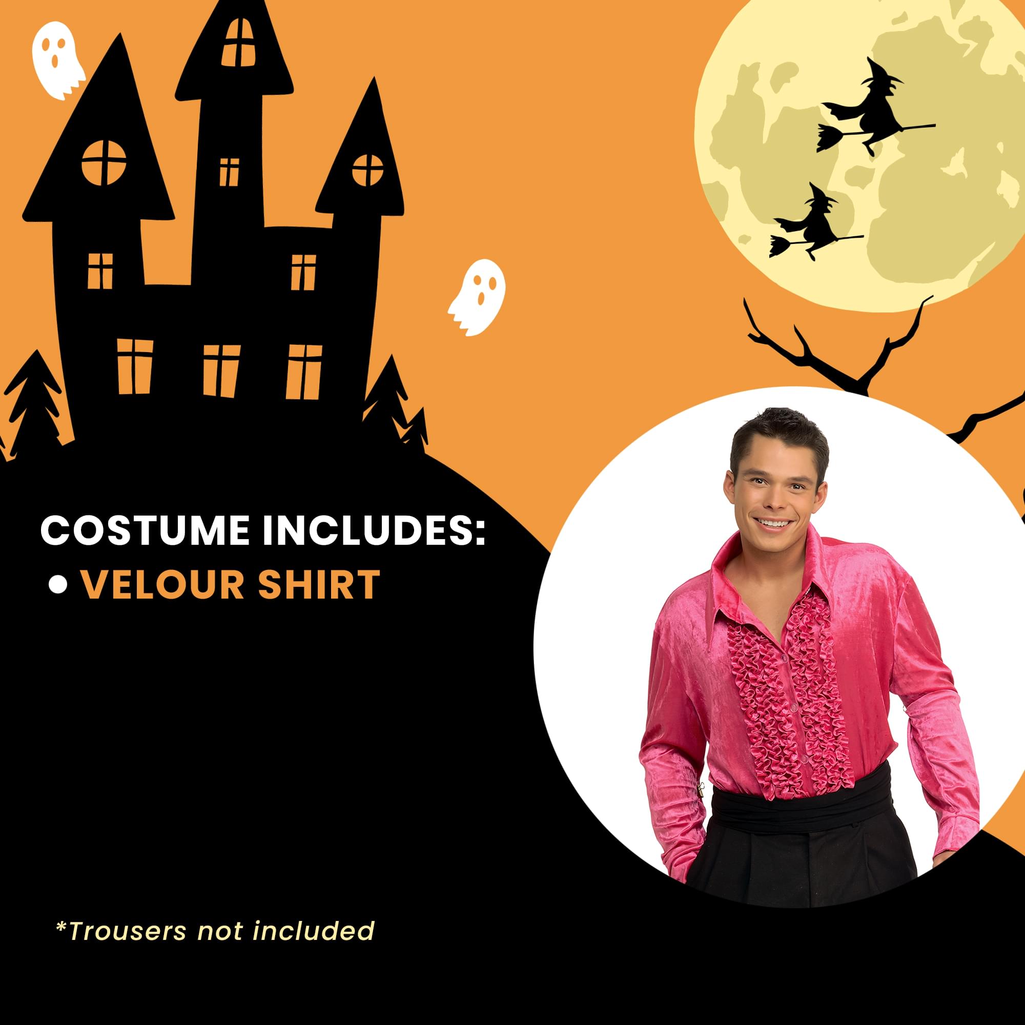 Pink Velour Shirt Chest Costume Accessory