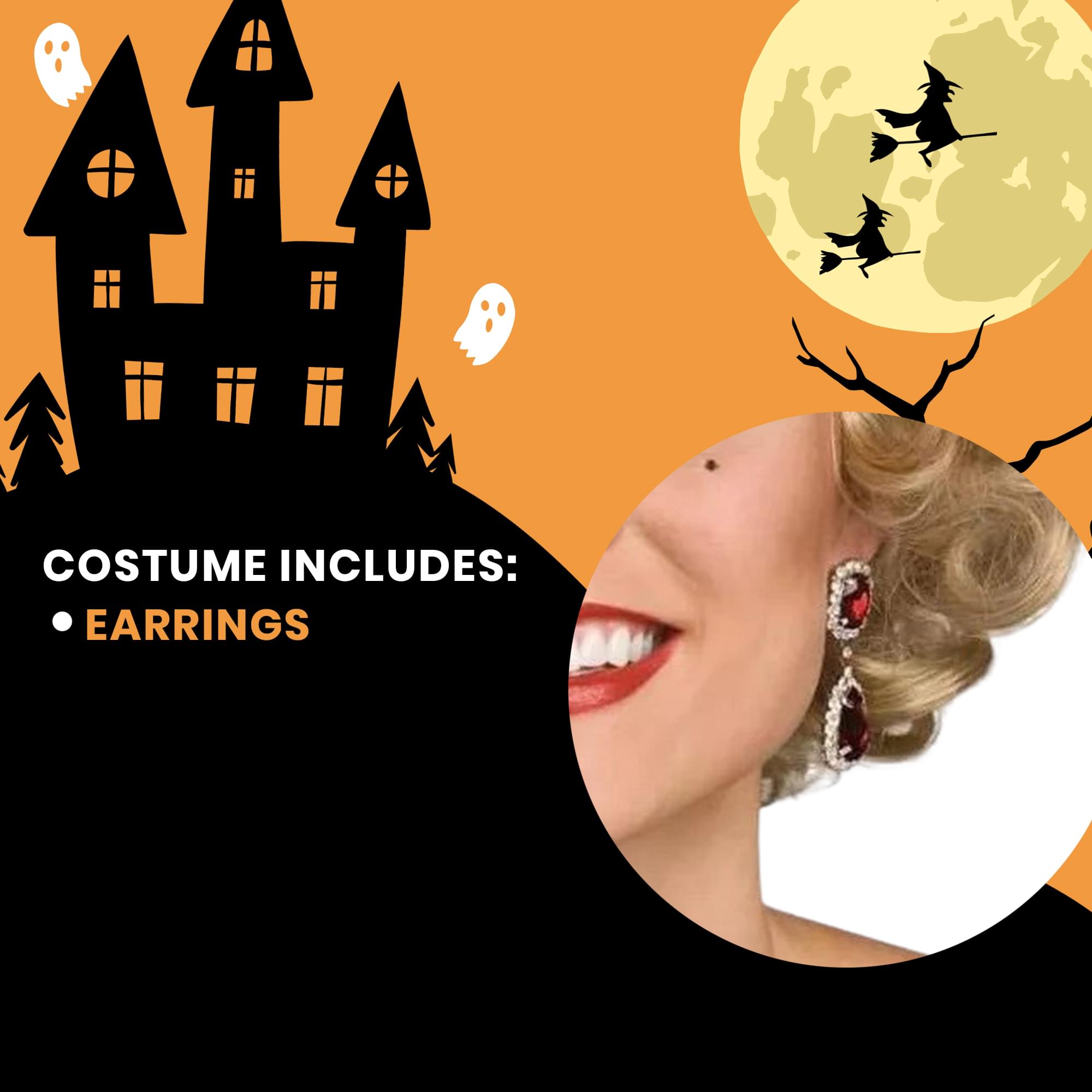 Ruby Red Costume Earrings