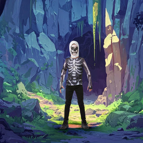 Fortnite Skull Trooper Teen Costume Top & Hood