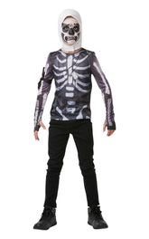 Fortnite Skull Trooper Teen Costume Top & Hood