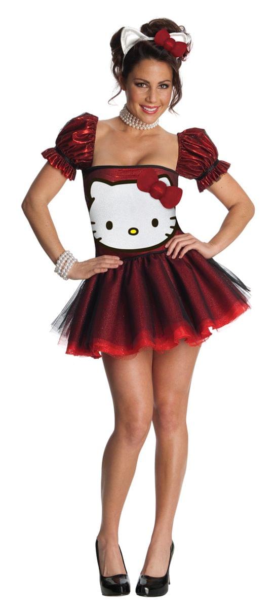 Hello Kitty Sexy Red Sequin Costume Dress Adult