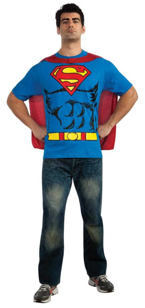 DC Superman T-Shirt & Cape Costume Kit Adult
