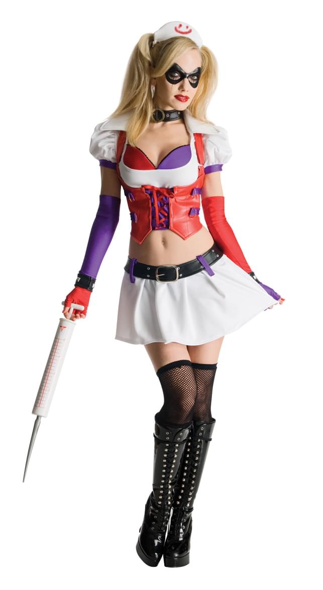 Batman Arkham City Harley Quinn Asylum Sexy Nurse Dress Costume Adult