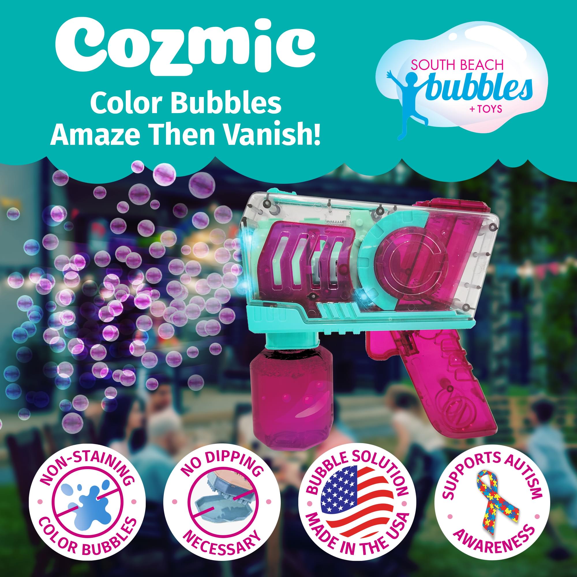 PoppinColorz Light-Up Cozmic Bubble Blaster