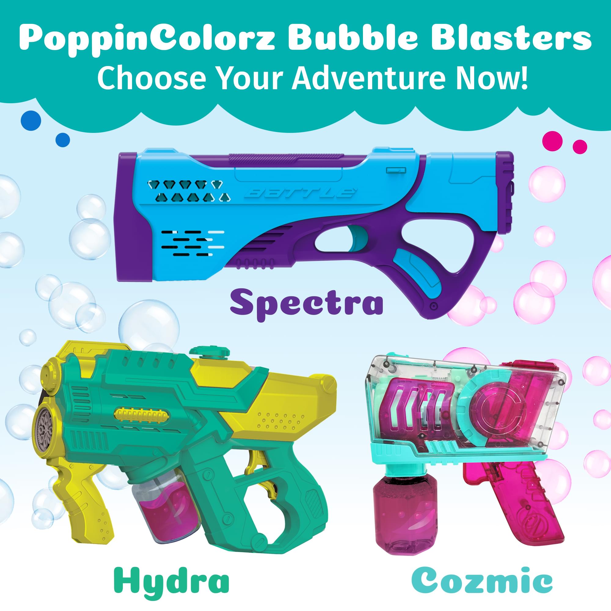 PoppinColorz Light-Up Cozmic Bubble Blaster