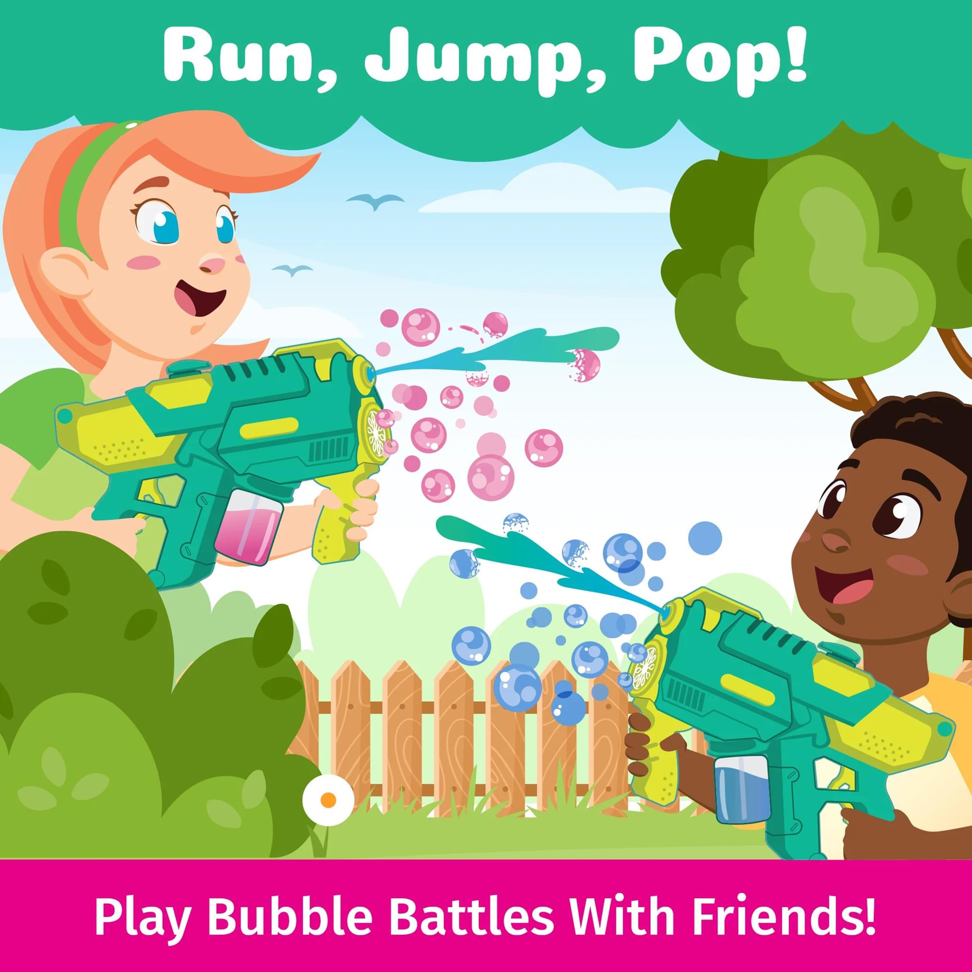 PoppinColorz Hydra Rechargeable 2-in-1 Color Bubbles Blaster and Water Gun