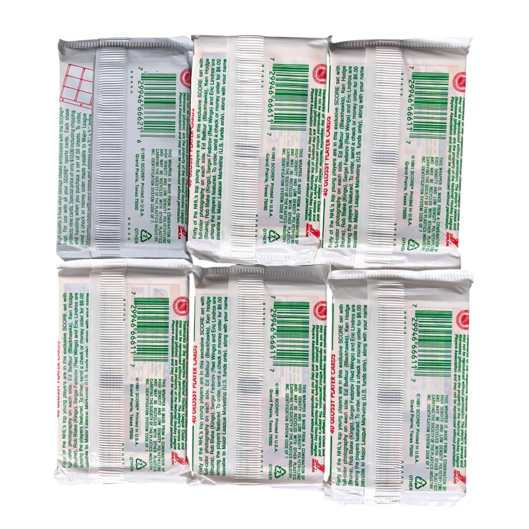 NHL 1991-92 Score Hockey Series 1 Wax Box