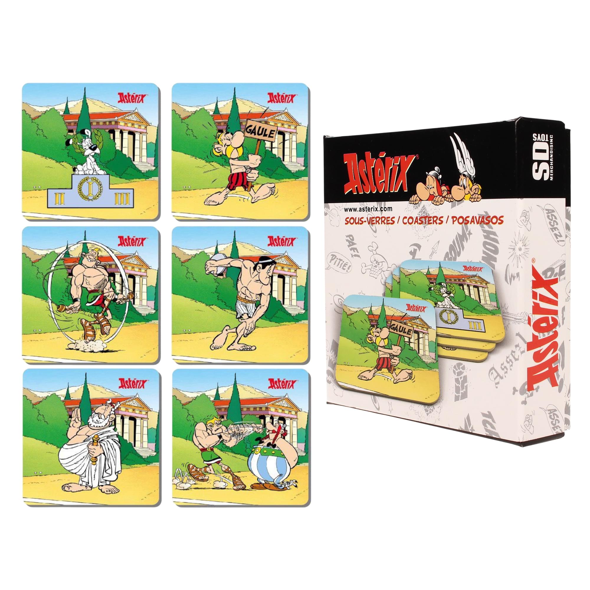 Asterix Olympic Games 6-Piece Cork Coaster Set